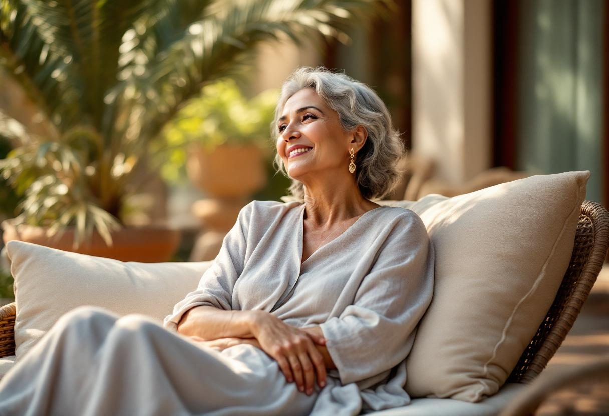 امرأة تشعر بالراحة بعد استخدام سيروم العيون