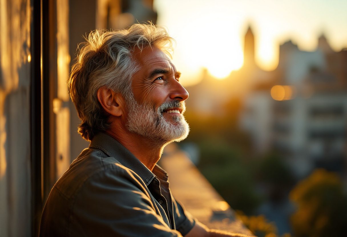 Hombre activo disfrutando de bienestar y energía
