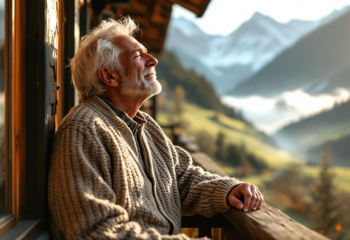 Mann mittleren Alters beim gesunden Lebensstil mit ausgewogener Ernährung und Bewegung