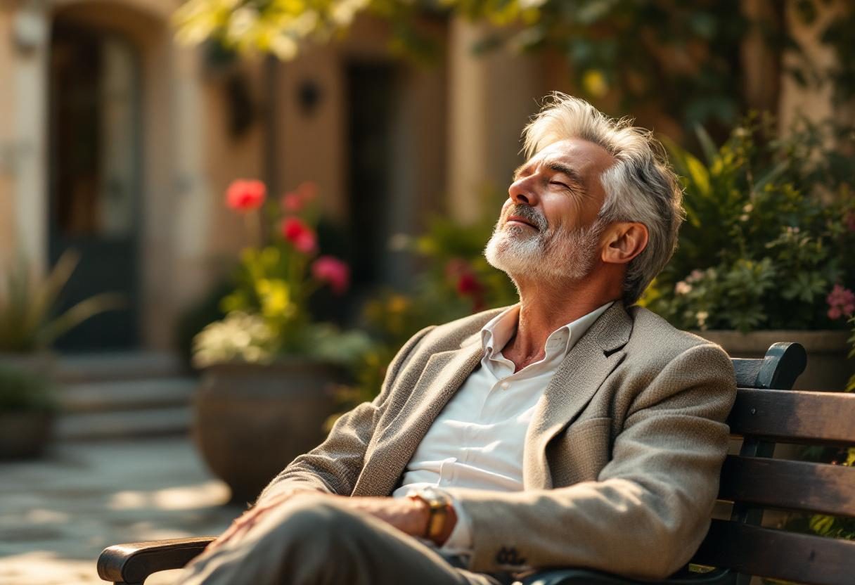 Entspannte Person nach Anwendung von wärmendem Pflegegel