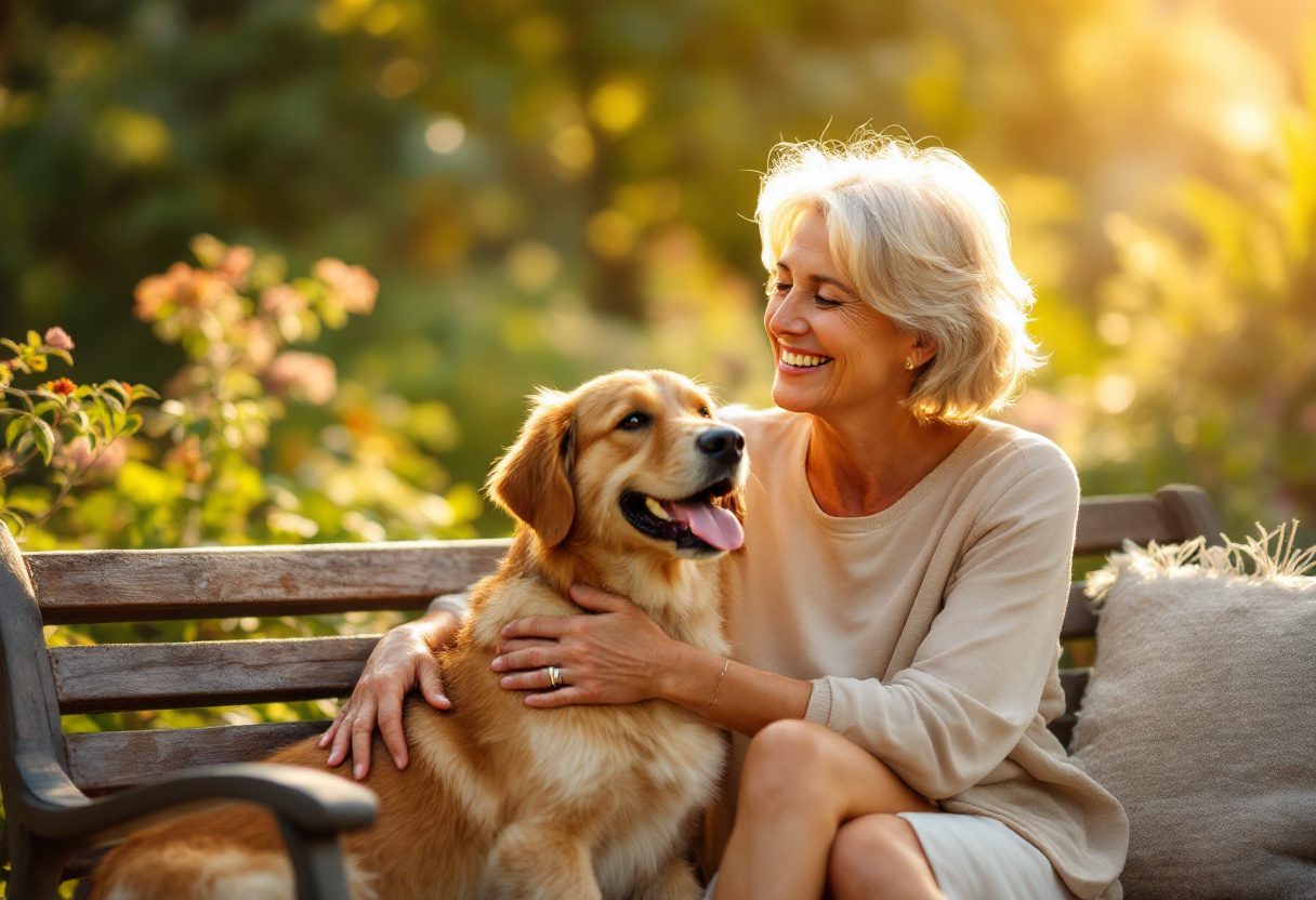 Happy dog and owner enjoying wellness together