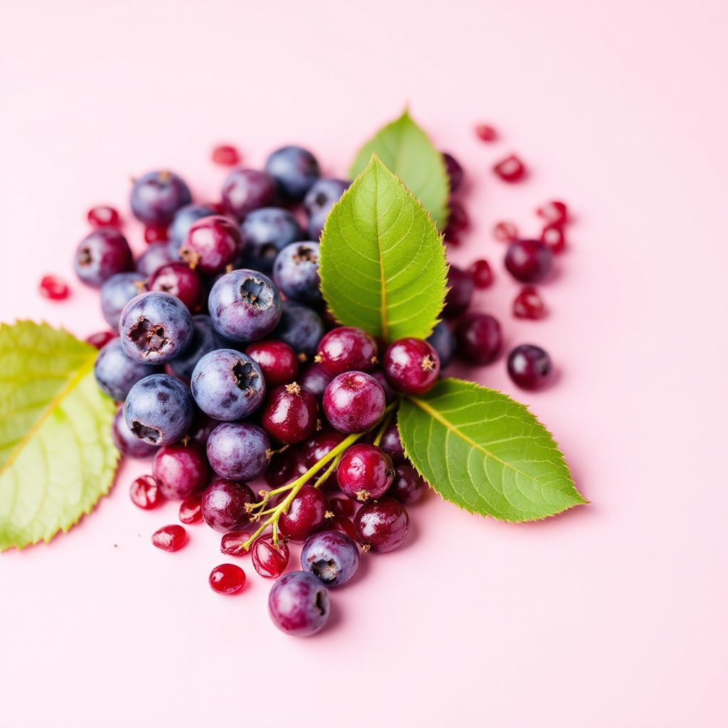 Bilberry berries on branch natural source