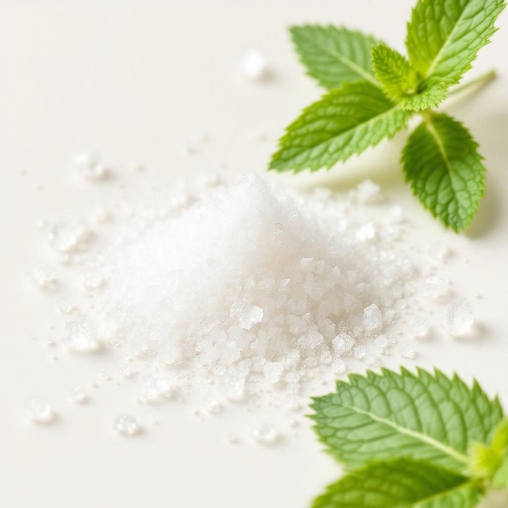 Menthol kristallen uit pepermuntplant