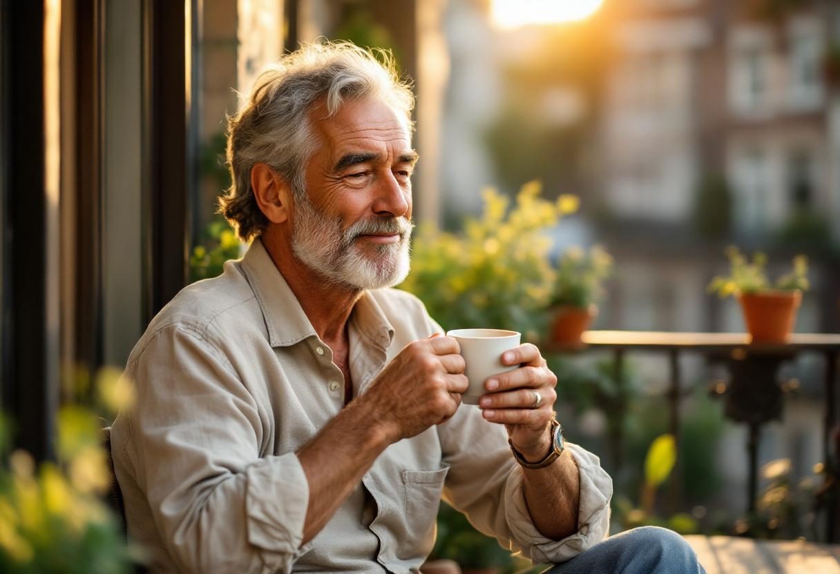 Man in actieve levensstijl met gezonde routine