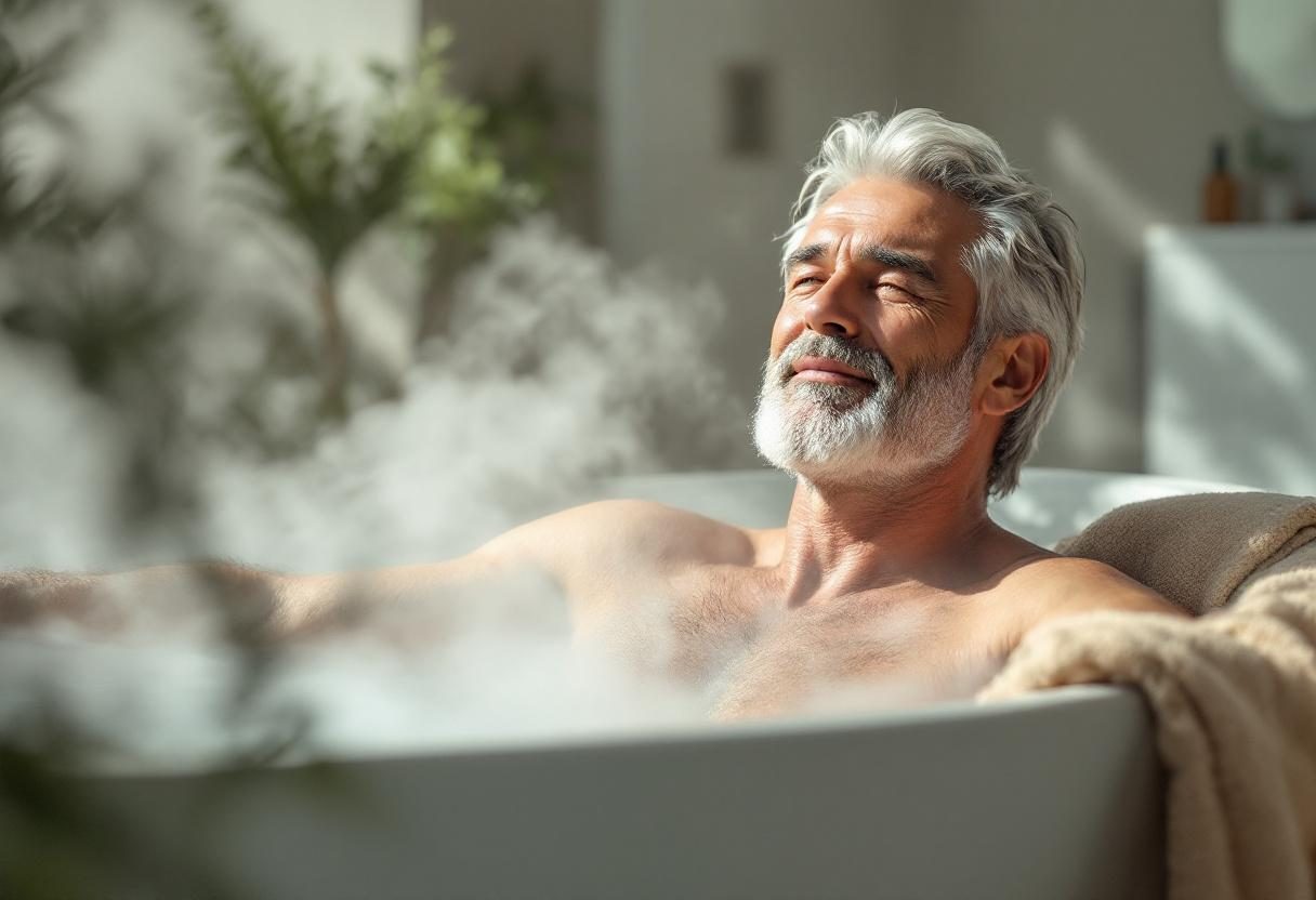 Man geniet van actieve levensstijl met gezonde gewoonten