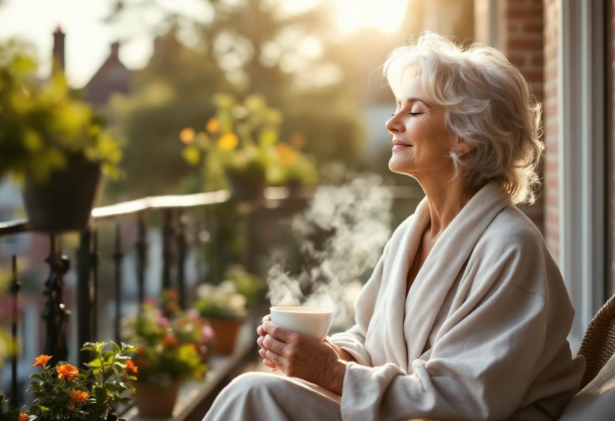 Persoon in ontspannen omgeving met focus op dagelijkse verzorgingsroutine