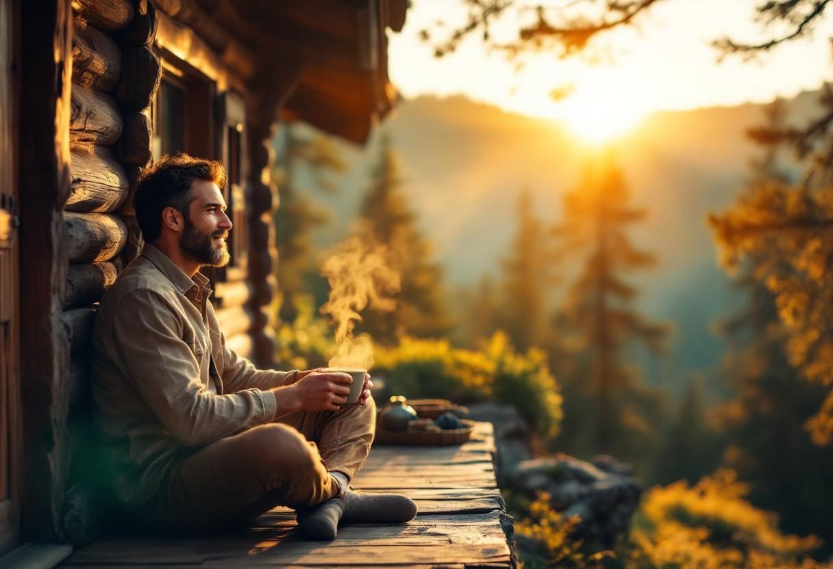Човек се грижи за краката си в спокойна домашна атмосфера