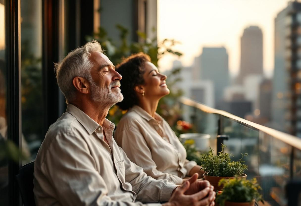 Peaceful wellness lifestyle with natural environment and healthy habits