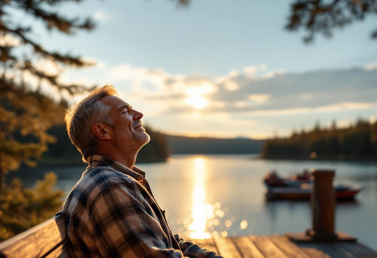 Active man maintaining fitness routine with healthy lifestyle