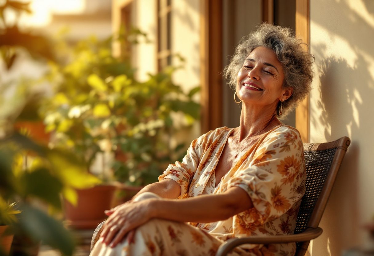 Persona feliz manteniendo una vida activa