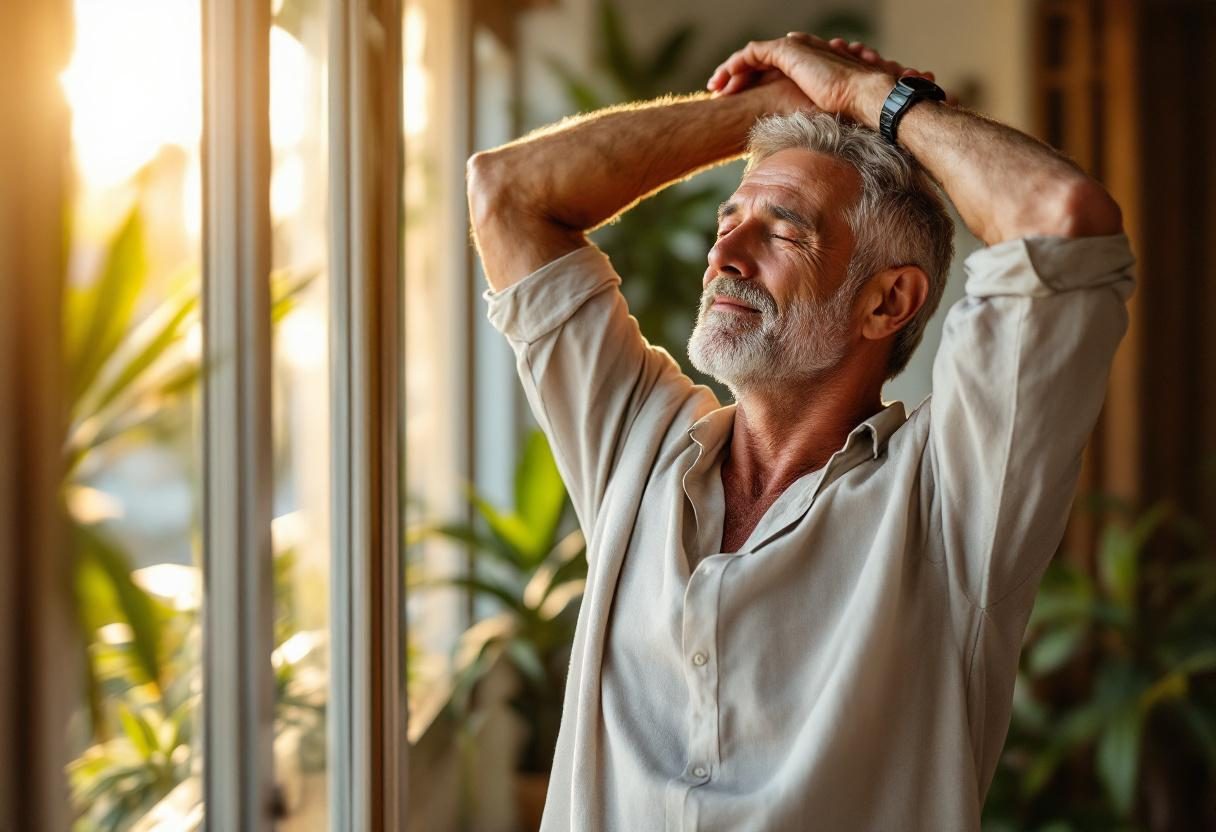 Hombre activo disfrutando de bienestar y calidad de vida diaria