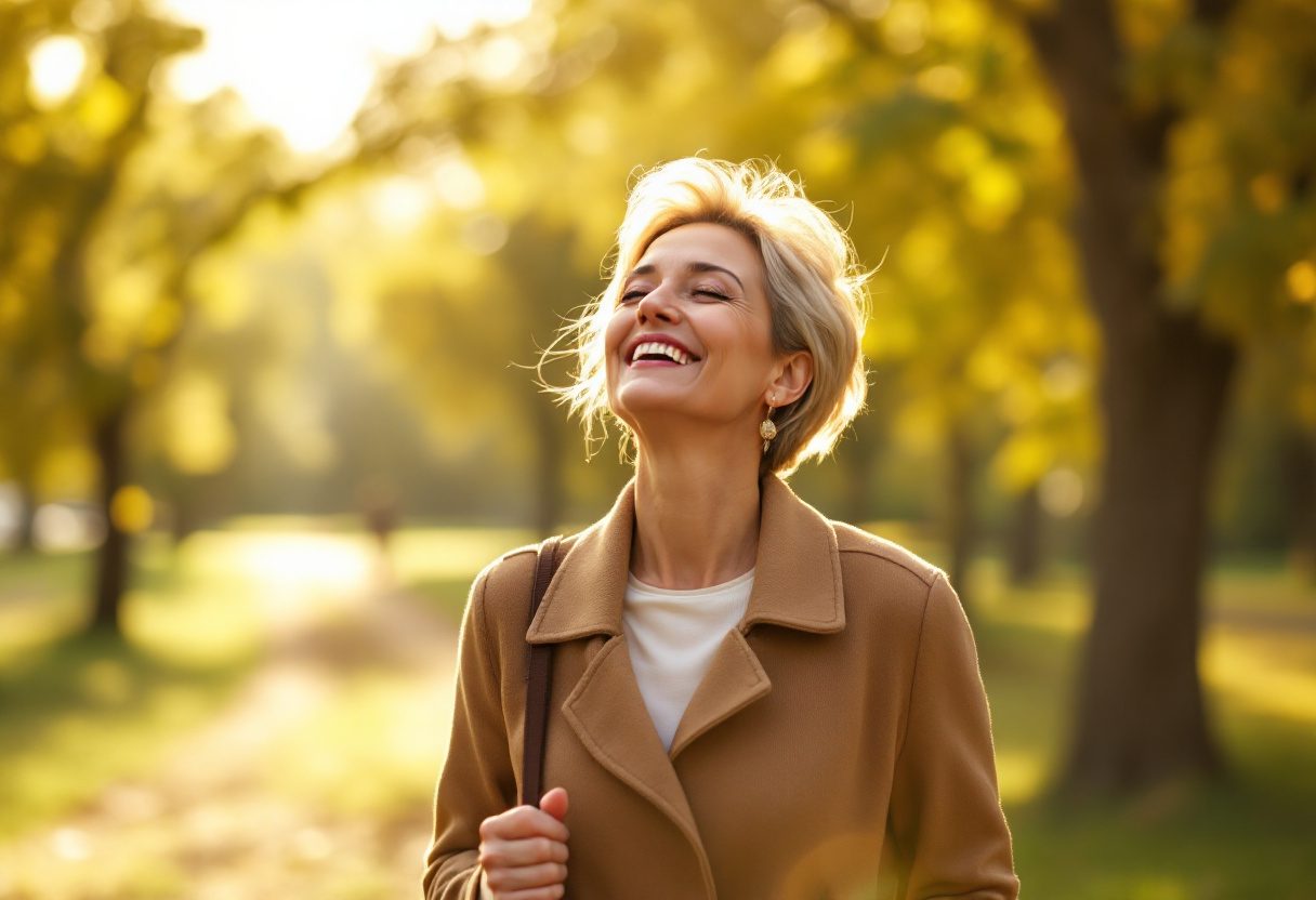 Žena používající Idealica kapky v moderním prostředí
