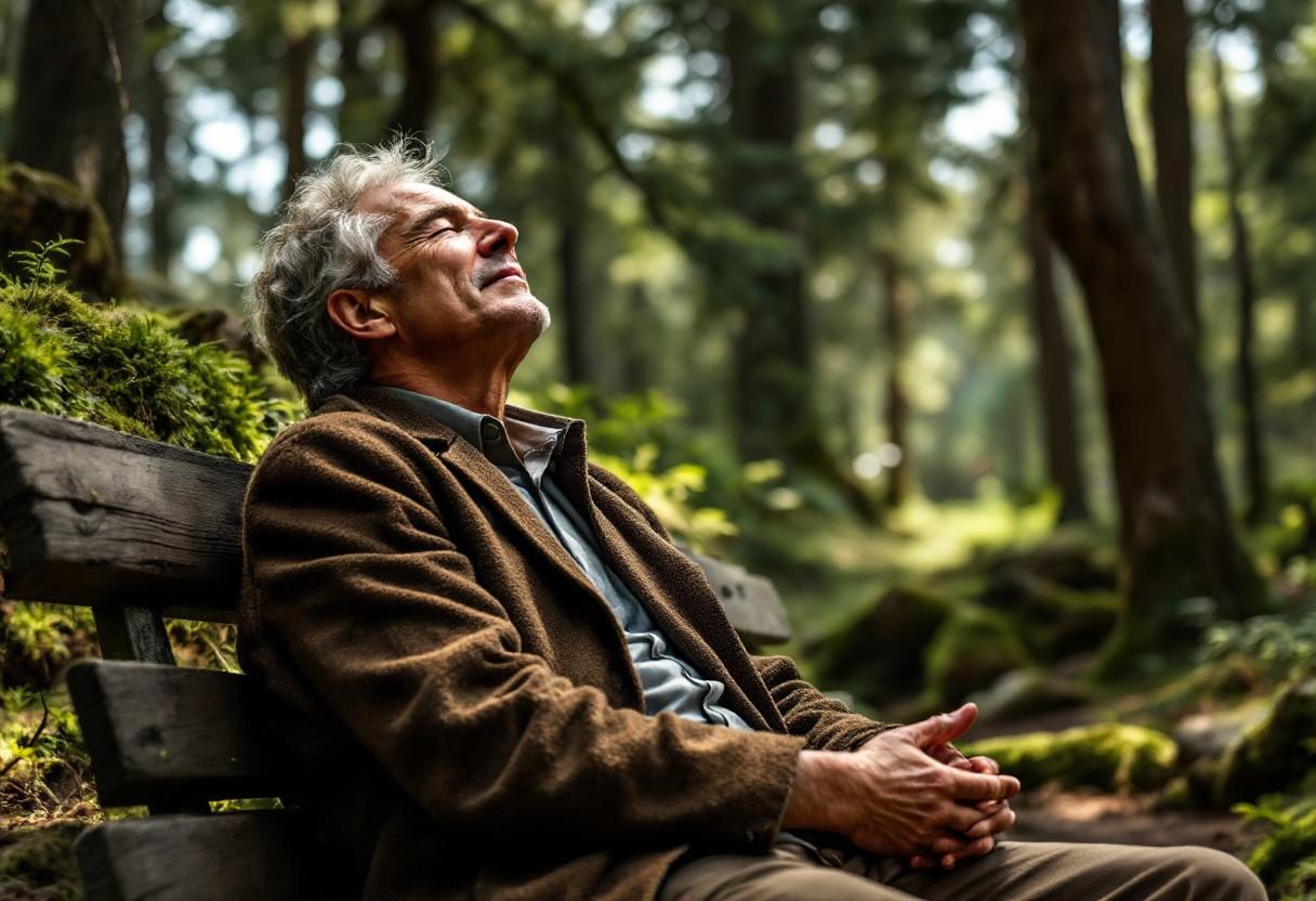Senior bei aktiver Bewegung im Park
