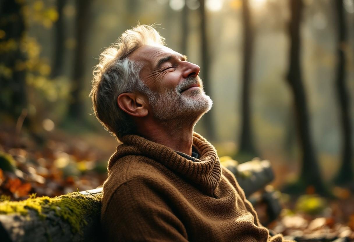 Person bei entspannter Aktivität im Freien mit Fokus auf Wohlbefinden und aktiven Lebensstil