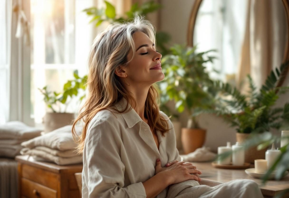 Inimese kasutab toodet mugavas kodus keskkonnas