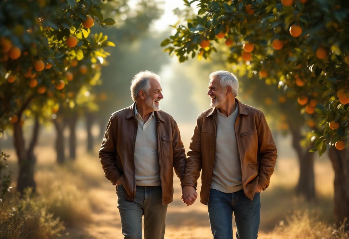Pareja madura disfrutando de bienestar y calidad de vida juntos
