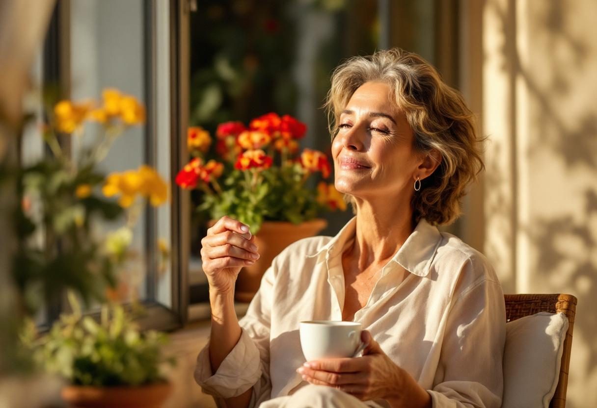 Mujer aplicando crema facial en rutina de cuidado de la piel