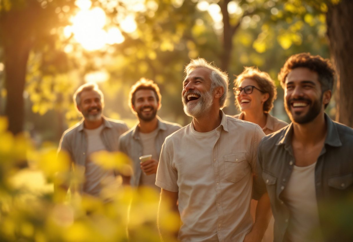 Hombre adulto realizando actividades cotidianas con energía