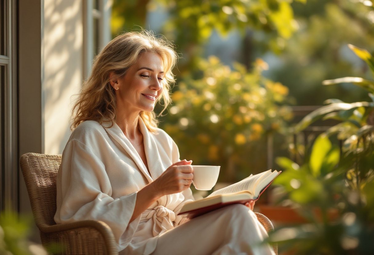 Persona disfrutando de bienestar y salud