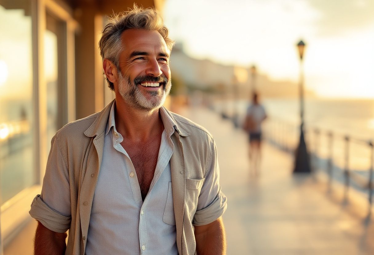 Hombre activo disfrutando de bienestar y energía