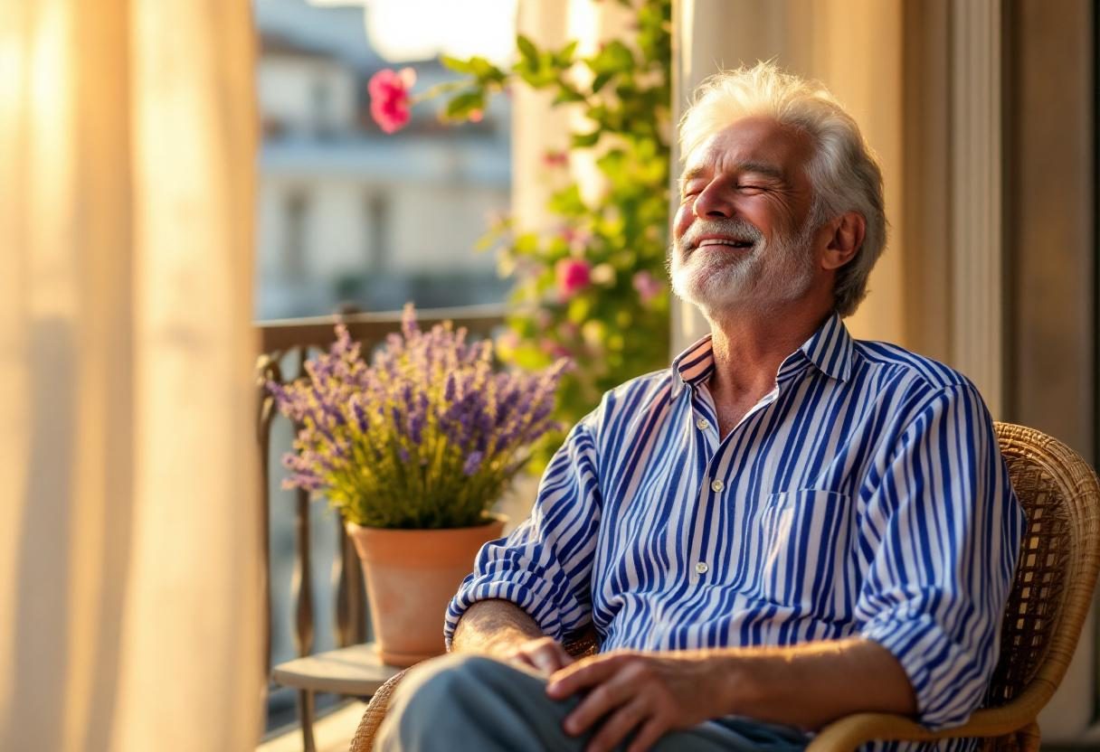 Homme actif pratiquant une activité physique en plein air, symbolisant vitalité et bien-être