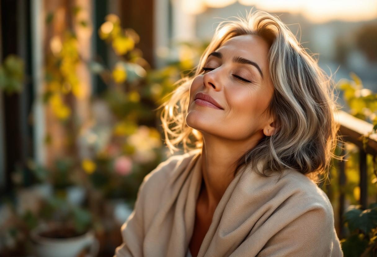 ნატურალური კანის მოვლის რუტინა დილის განათებაში