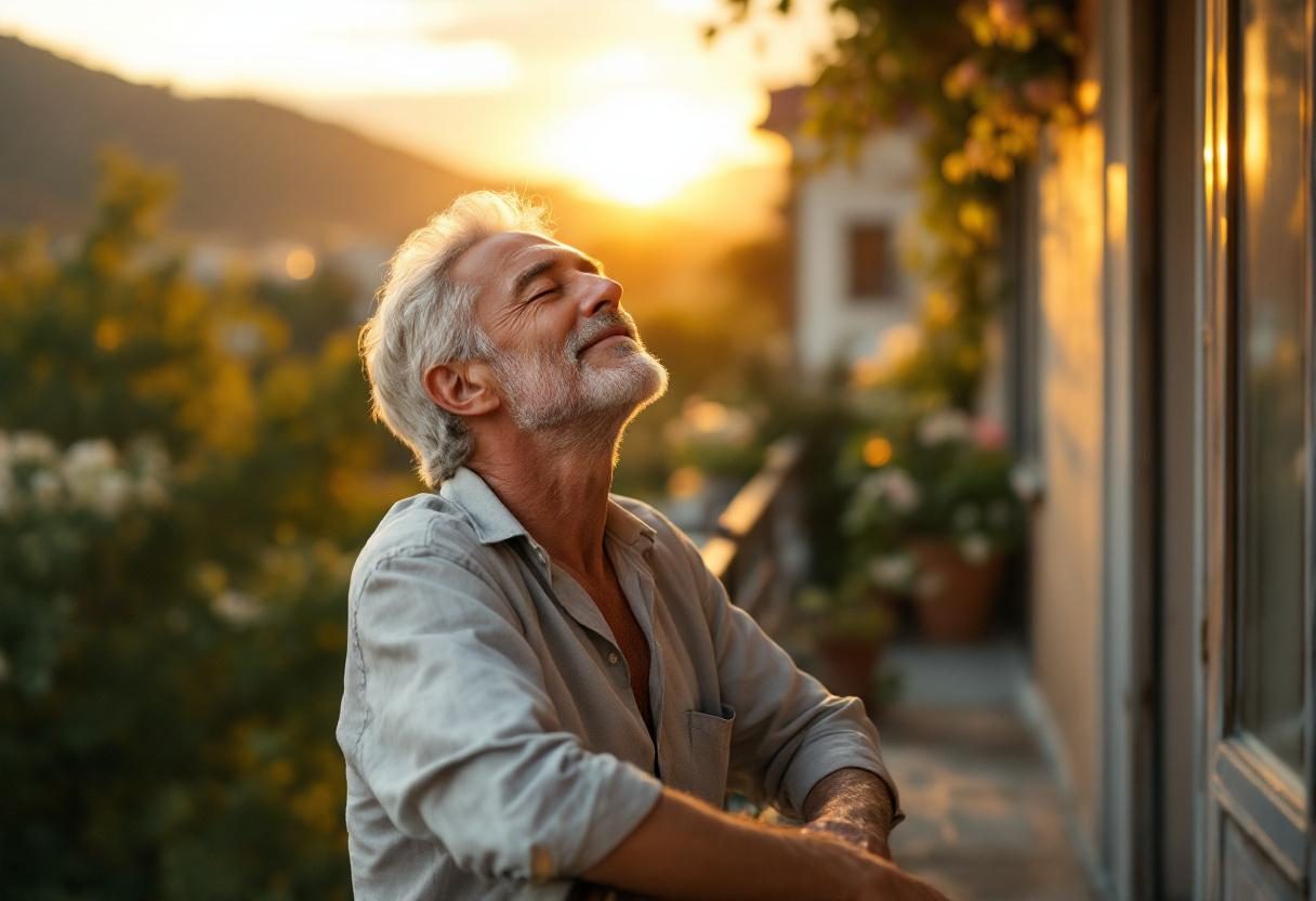 აქტიური ცხოვრების წესის მქონე მამაკაცი ბუნებაში