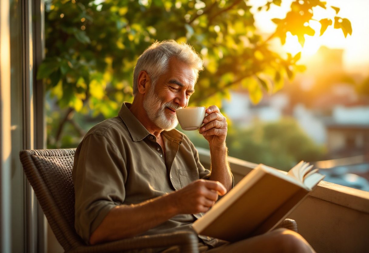 Hombre adulto disfrutando bienestar, imagen temática de Revita Prost