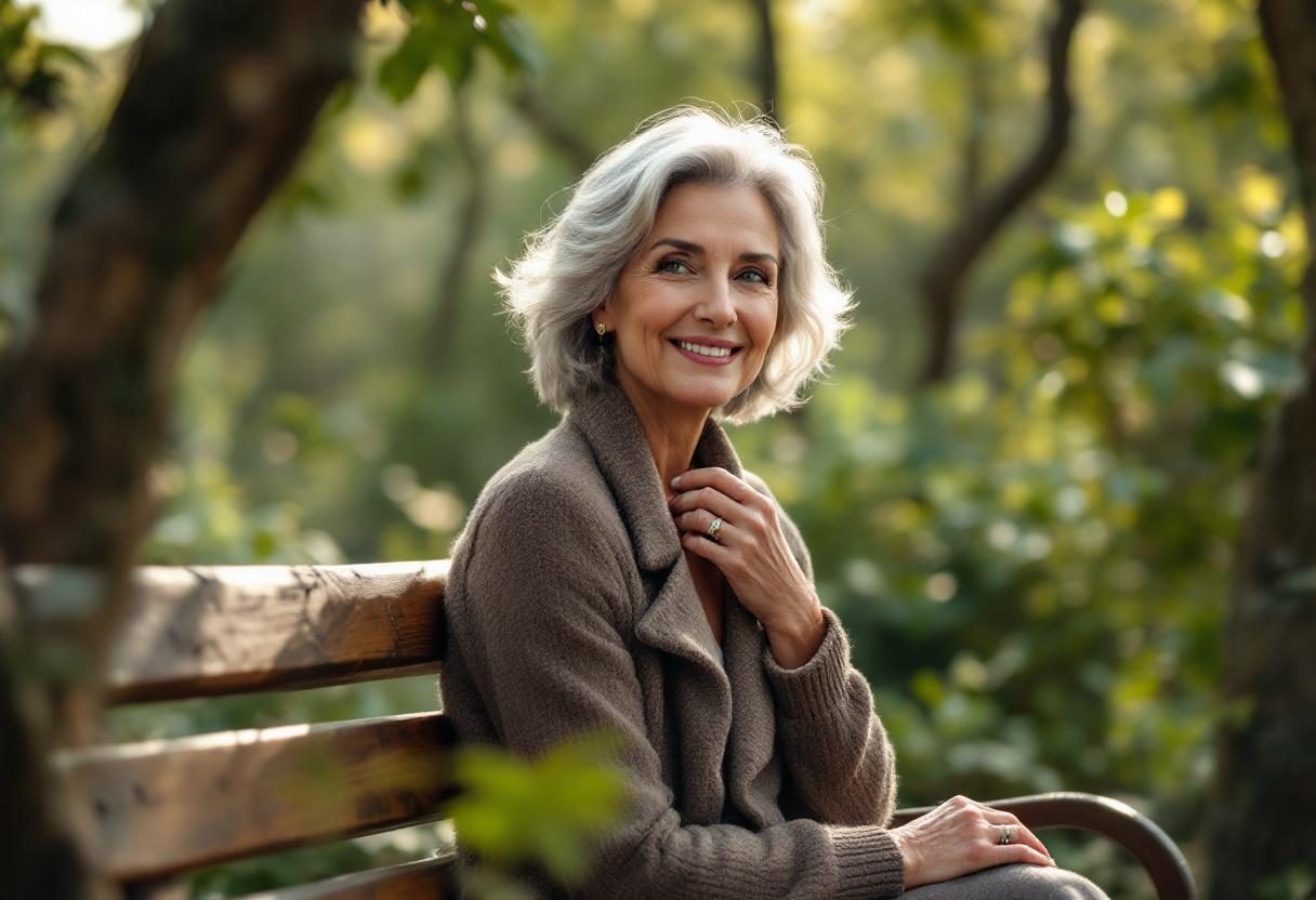 Kobieta relaksująca się po zakończonej rutynie pielęgnacyjnej