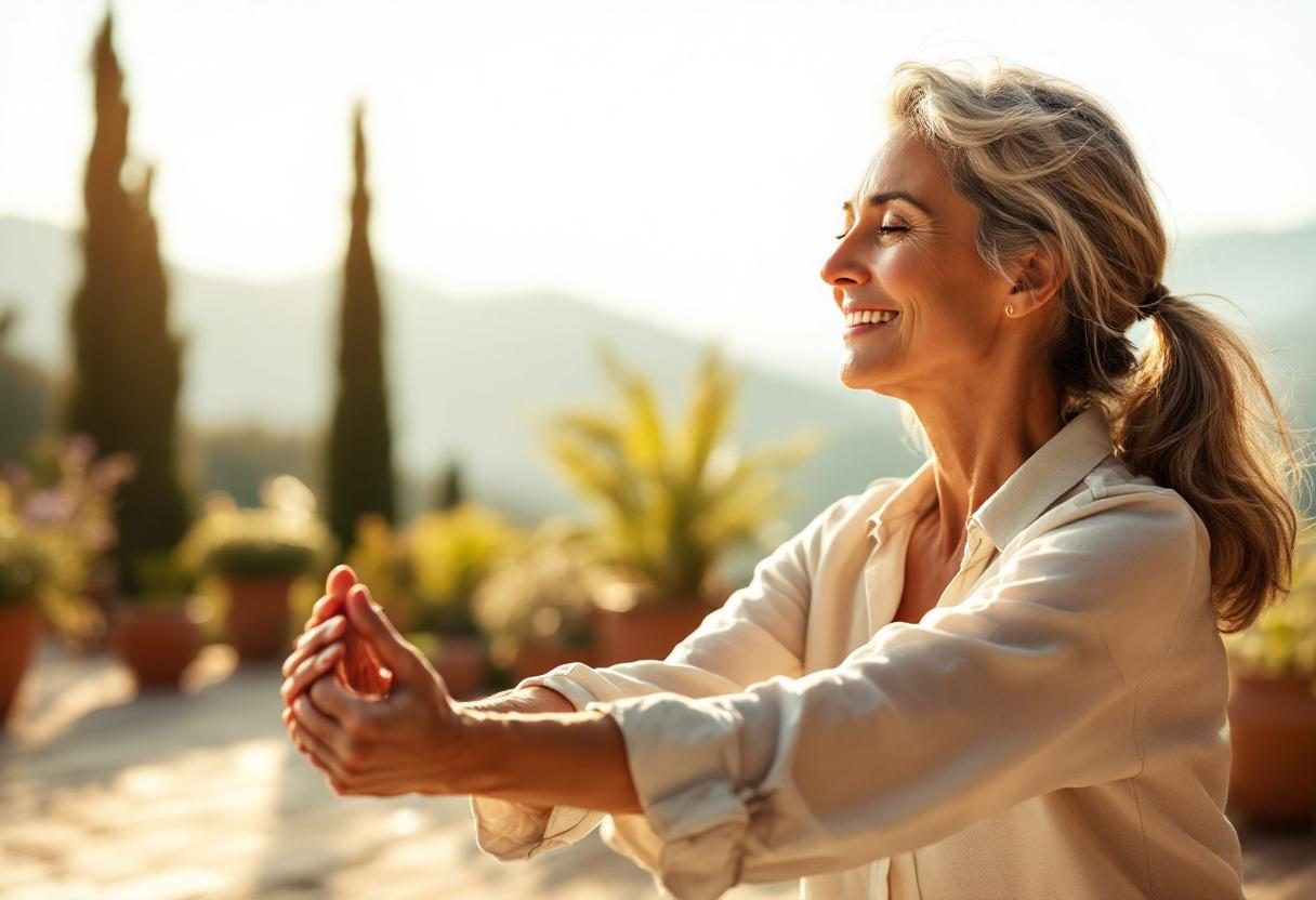 Persona attiva che pratica attività all'aperto con benessere articolare