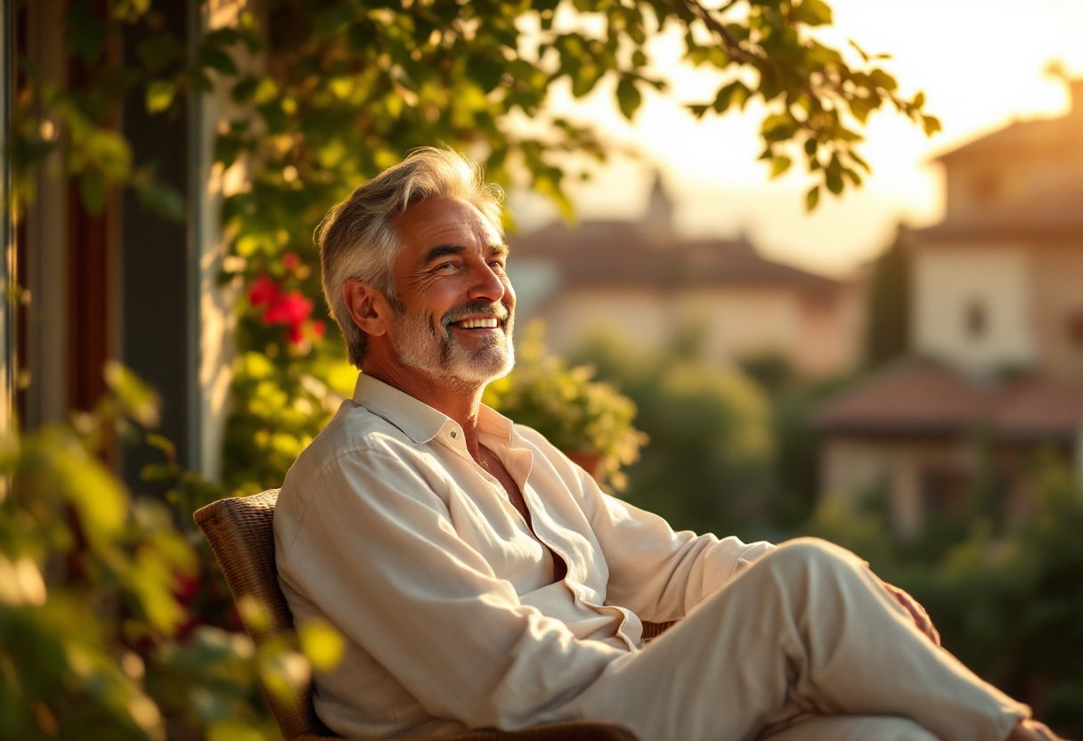 Lifestyle maschile rilassato e sicuro di sé