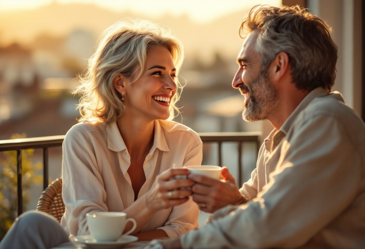 Donna sorridente in un ambiente confortevole