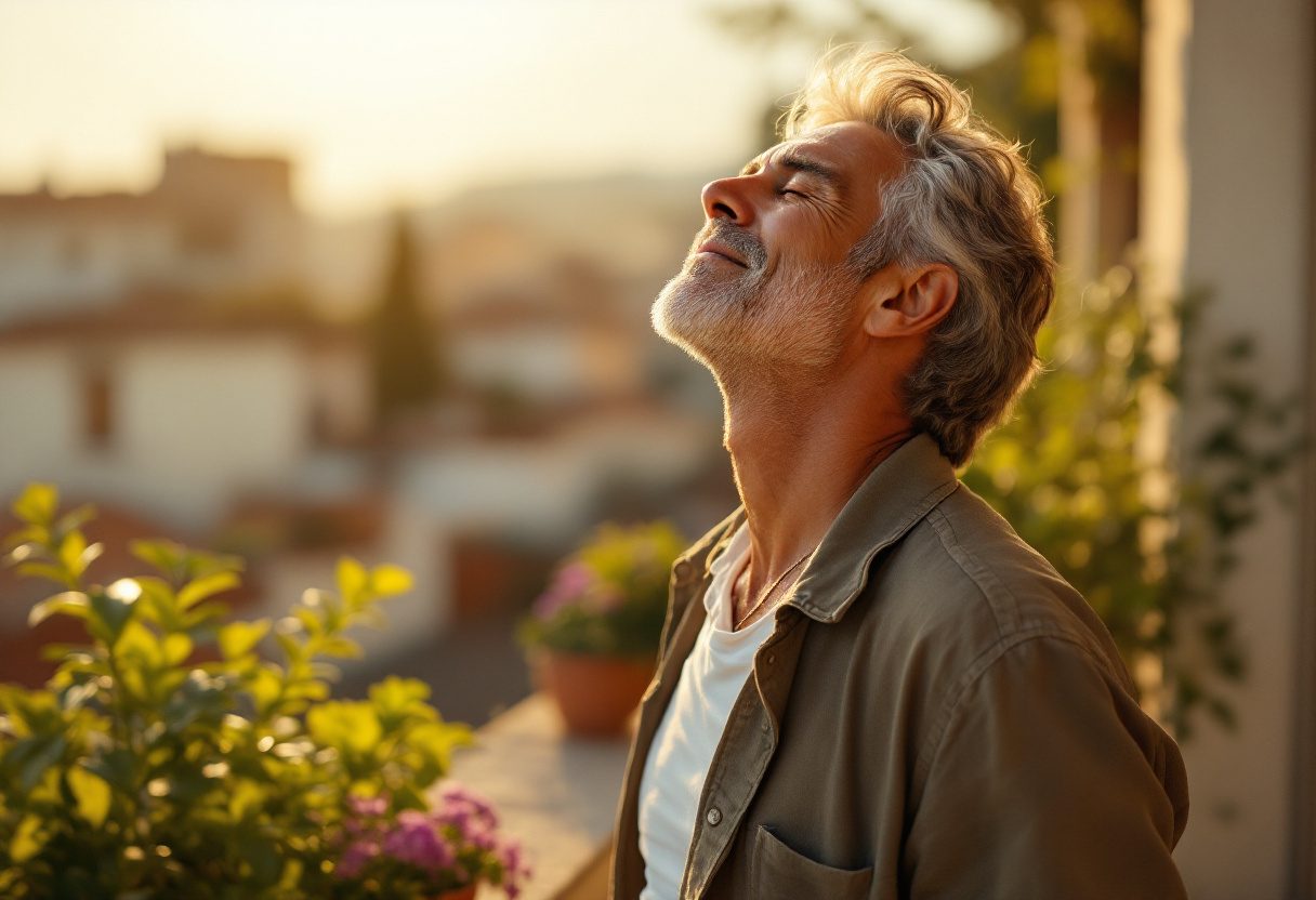Uomo attivo e vitale, stile di vita sano