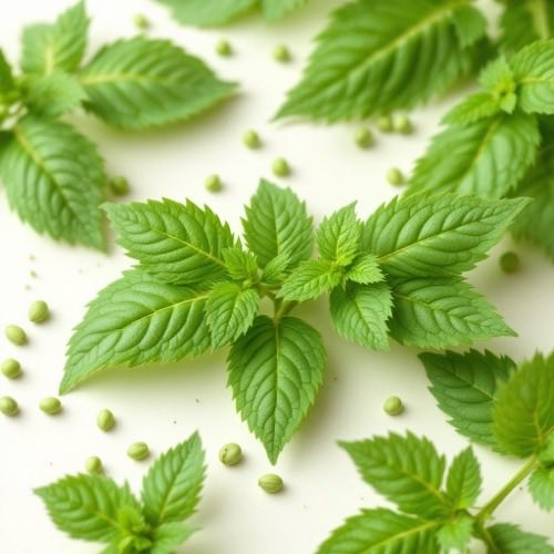 Urtica dioica, ortica comune, pianta con foglie dentellate e fiori verdi