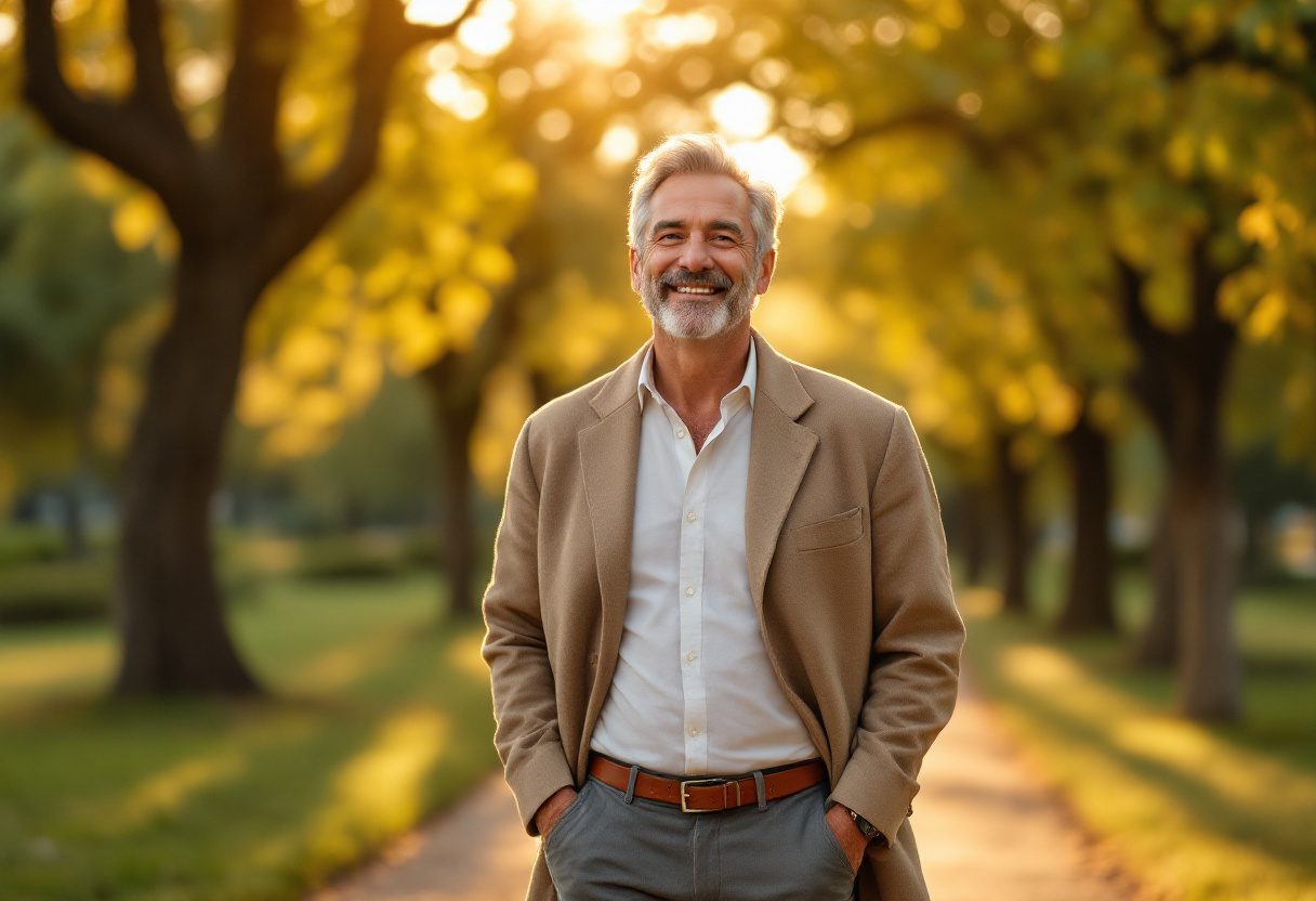 Uomo attivo che si prende cura del proprio benessere