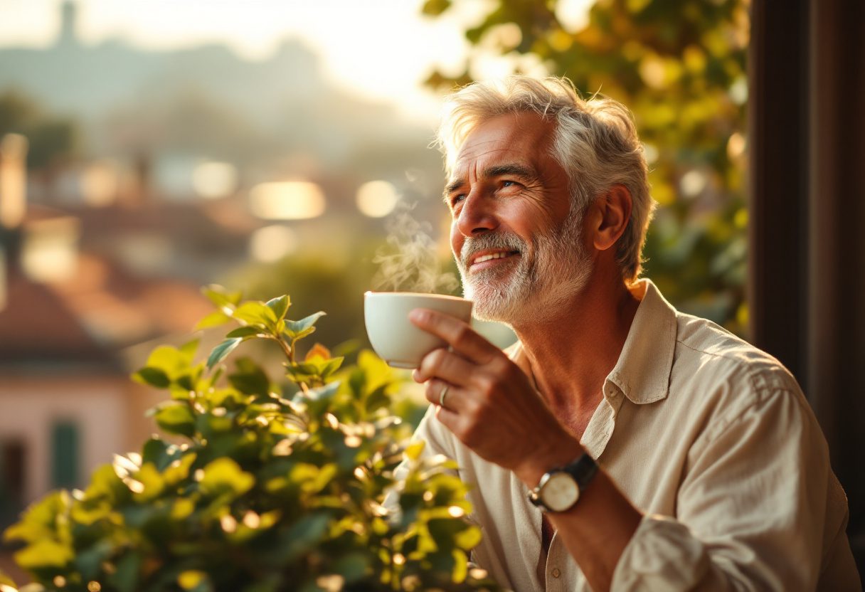 Uomo attivo e vitale che rappresenta energia e benessere