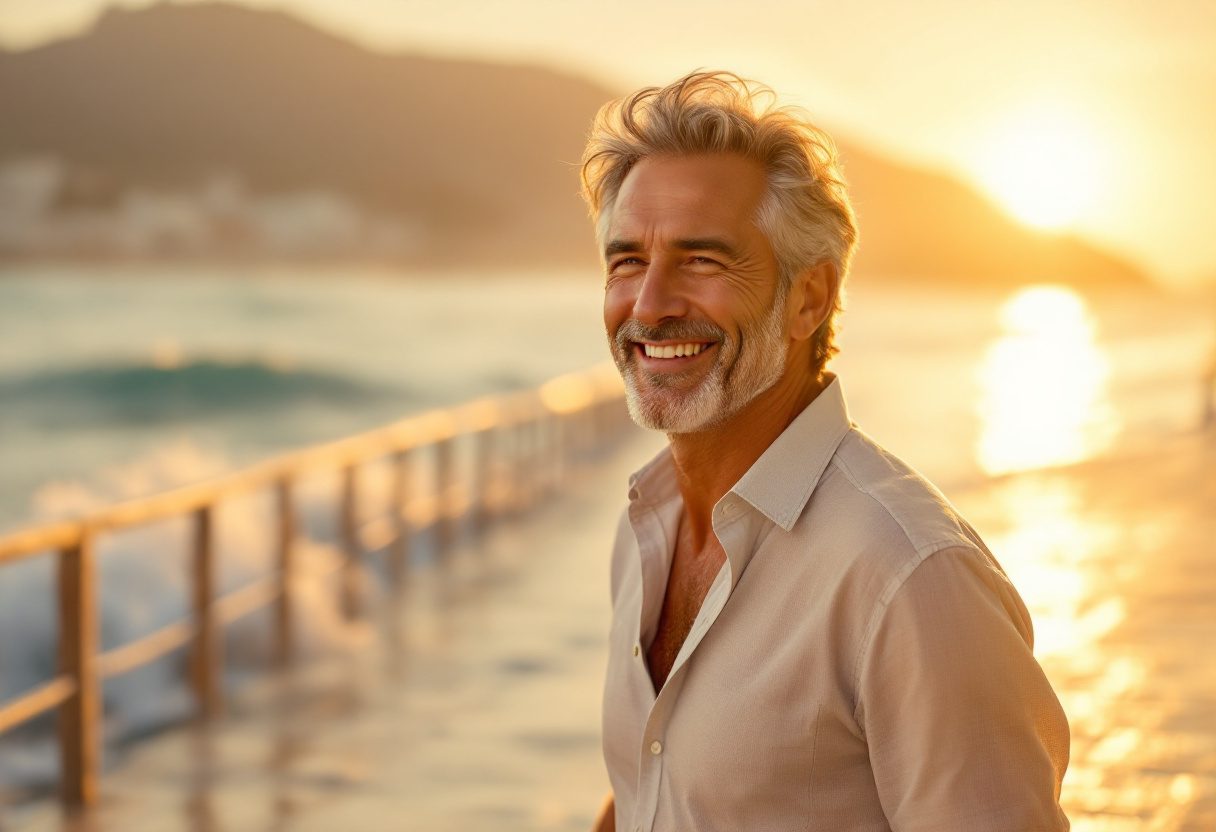 Uomo attivo che si prende cura del proprio benessere