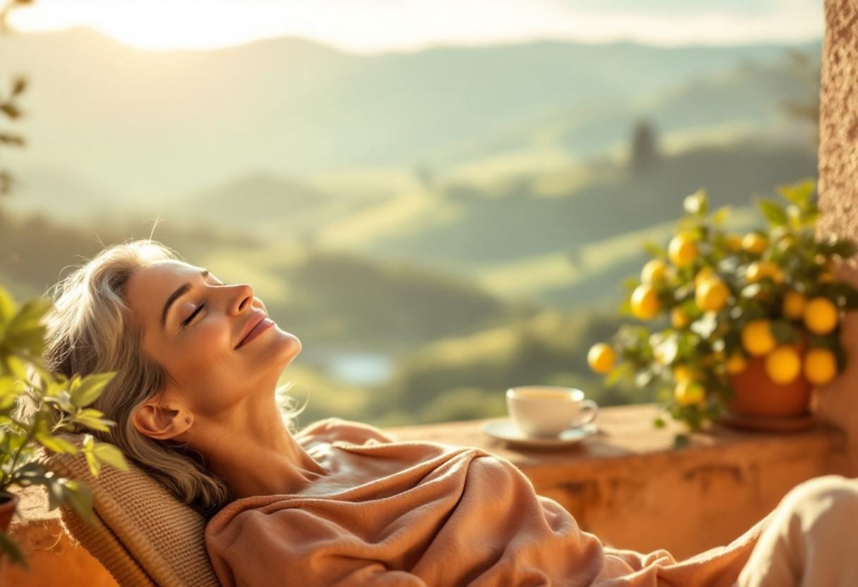 Persona che legge comodamente con luce naturale, benessere visivo quotidiano