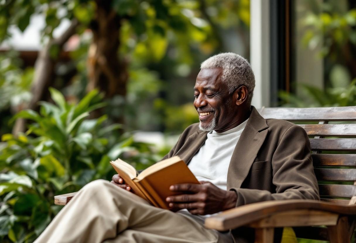 Man enjoying balanced healthy lifestyle with proper nutrition and regular physical activity