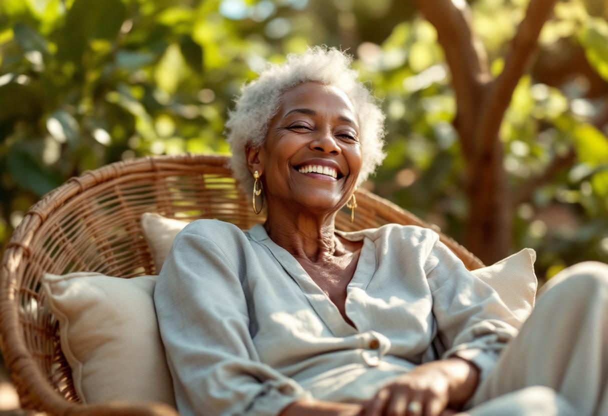 Mature man maintaining active healthy lifestyle with family