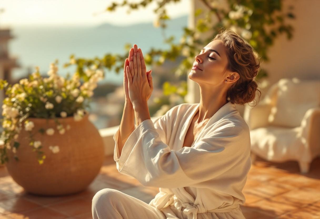 Lifestyle wellness scene with natural elements