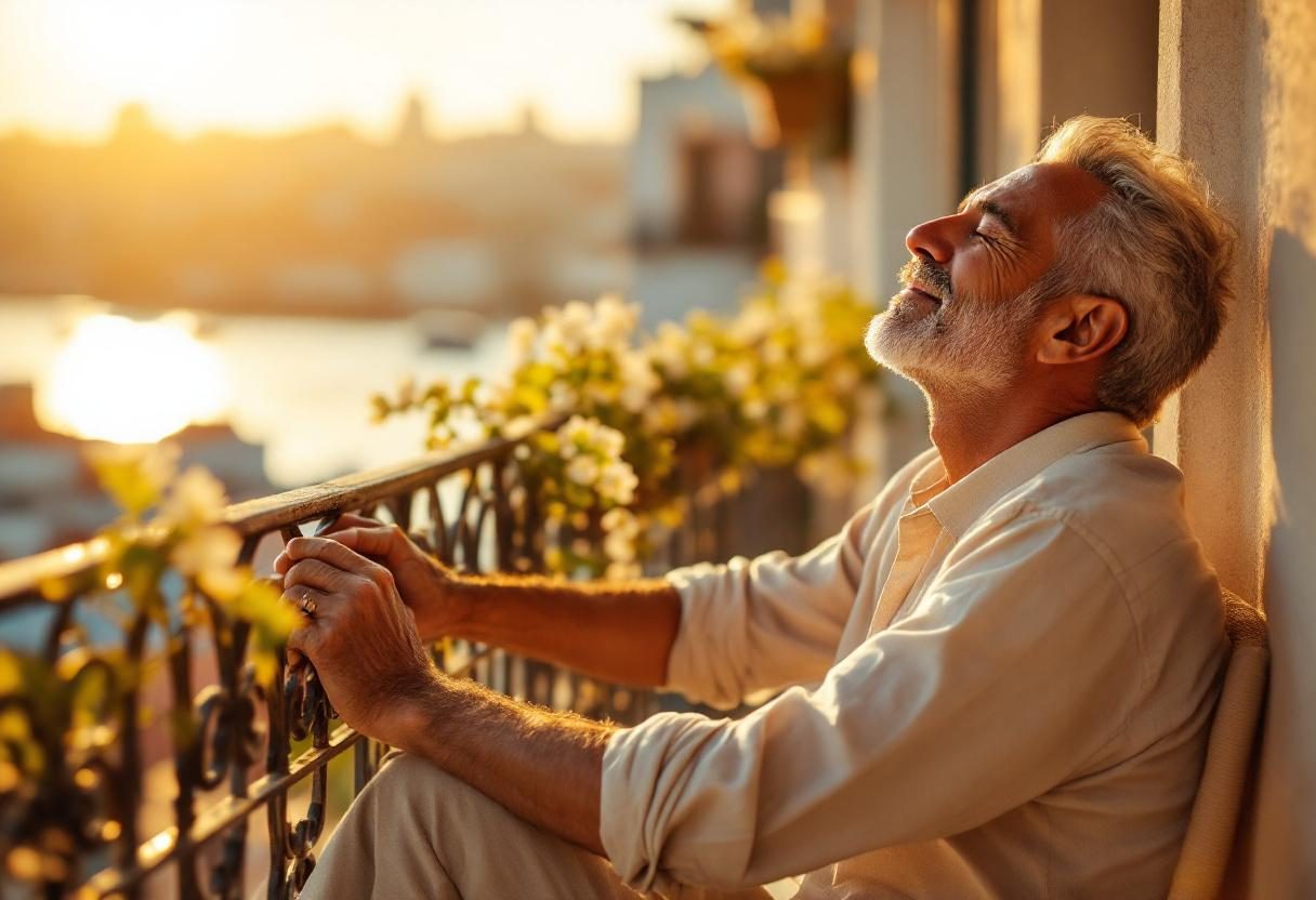 رجل يمارس نشاطاً بدنياً في الطبيعة يعكس نمط حياة صحي ونشط