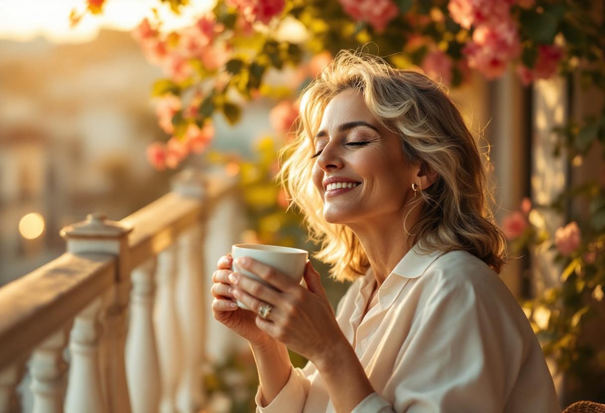 امرأة تستخدم منتج العناية بالبشرة في روتينها اليومي