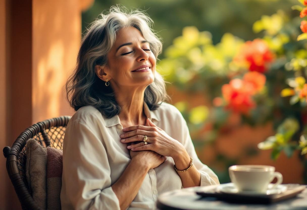 Persona practicando yoga al amanecer en entorno natural