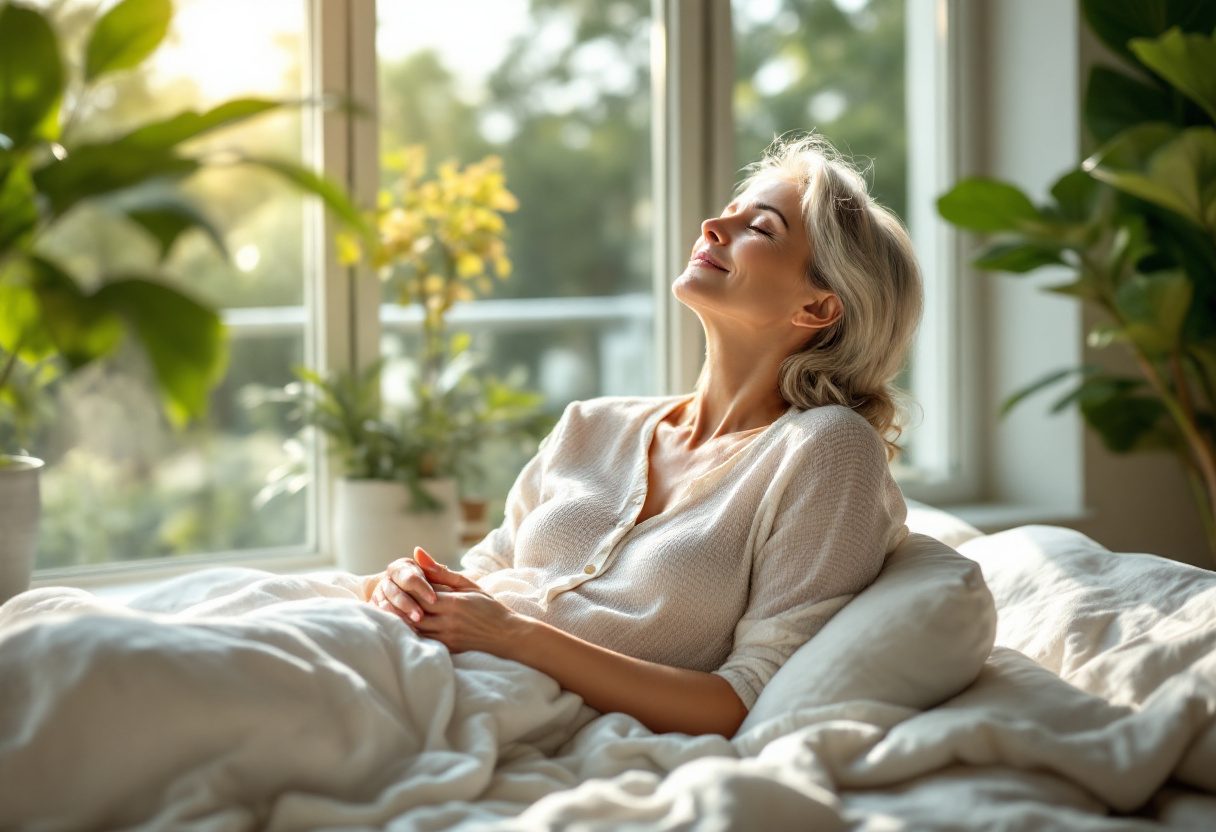 Persona relajada tras aplicar crema Motion Energy