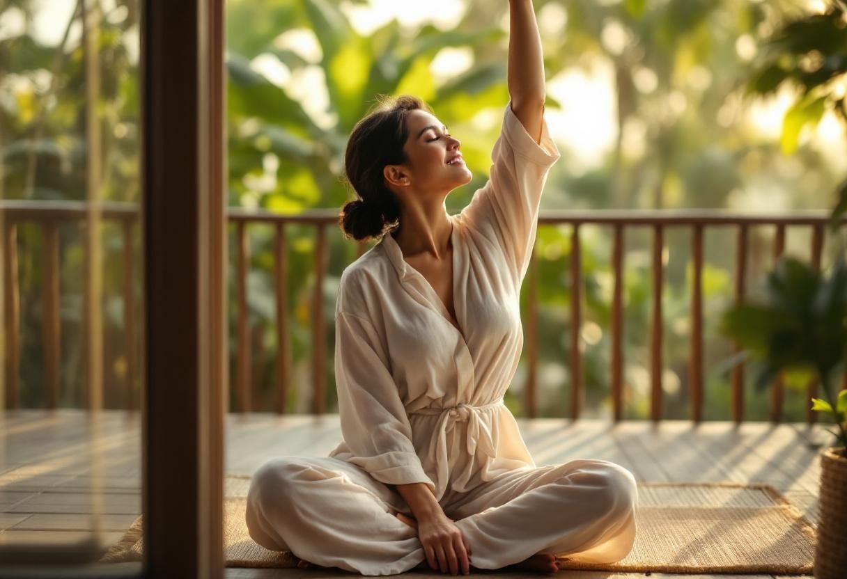 Person maintaining healthy daily wellness routine with probiotic supplement