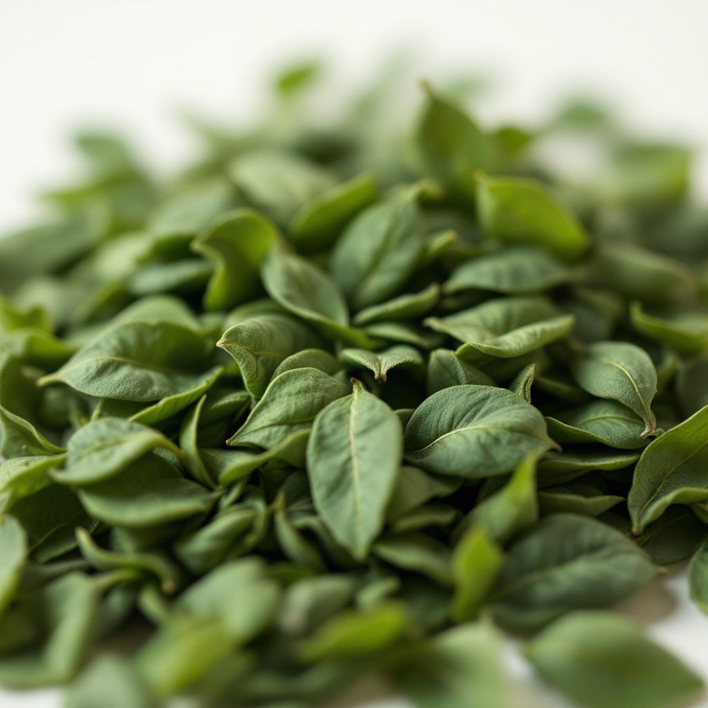Green tea leaves