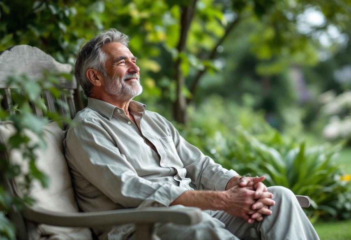 Mężczyzna w średnim wieku cieszący się aktywnością na świeżym powietrzu, symbolizujący zdrowy styl życia