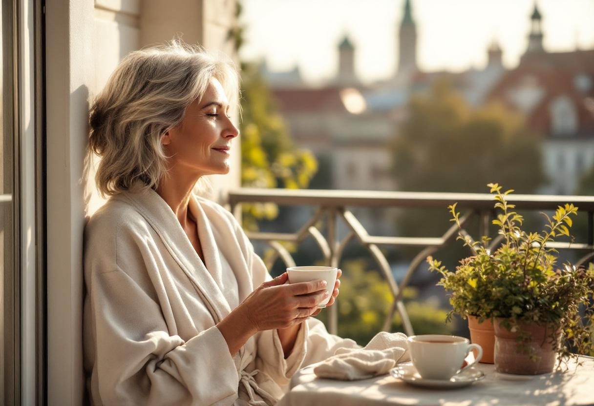 Aktywny mężczyzna cieszący się komfortem i dobrym samopoczuciem w codziennym życiu