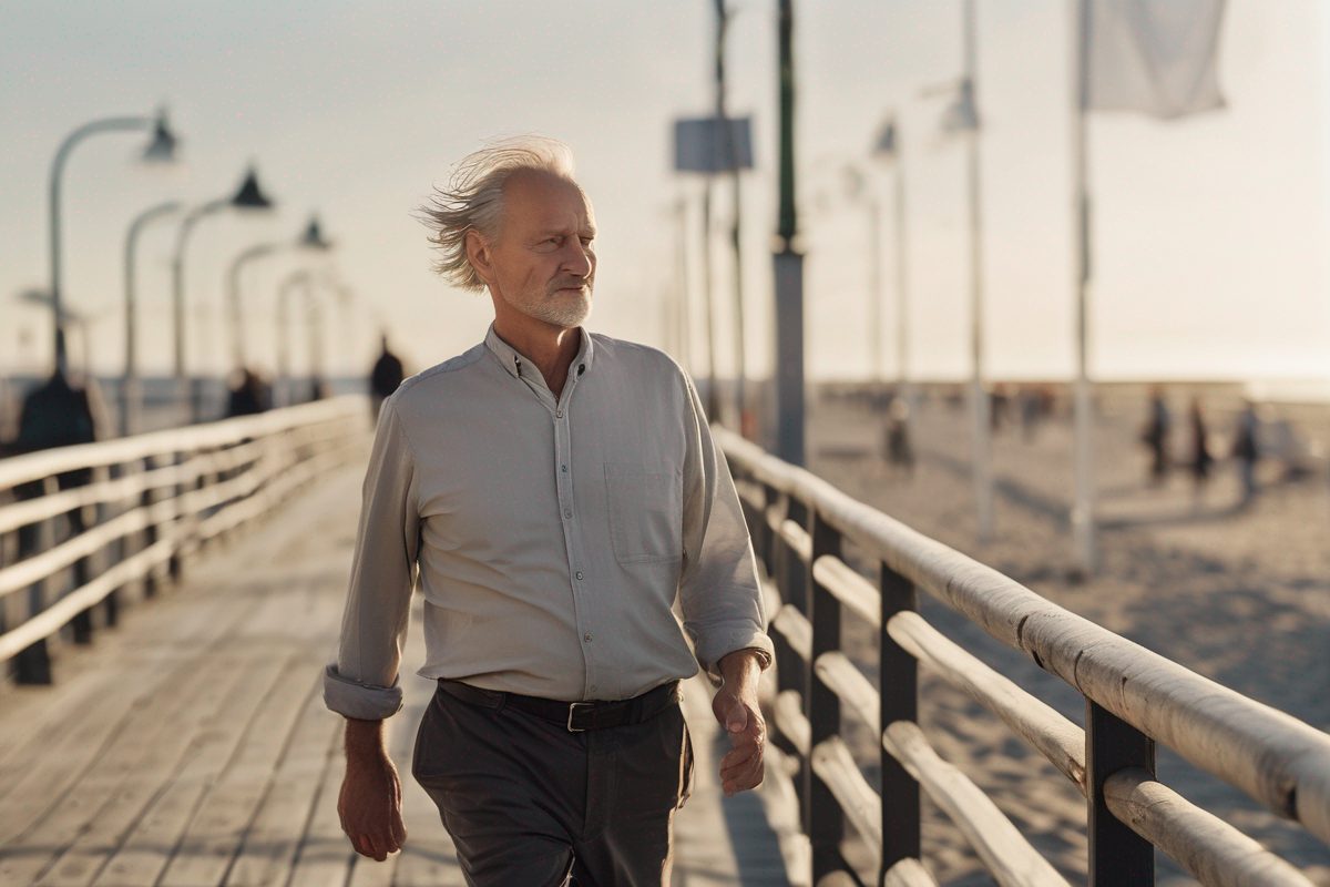 Seniorzy spacerujący na łonie natury, cieszący się aktywnym trybem życia